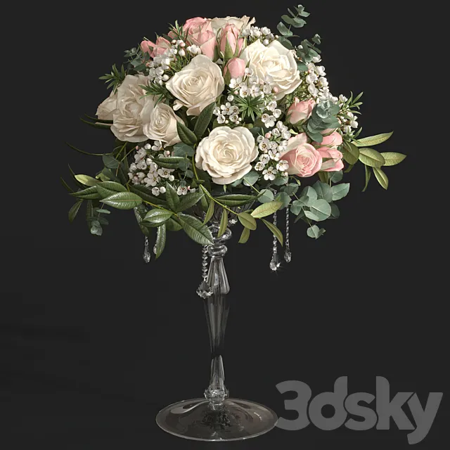 Bouquet of roses and wax. 3DSMax File