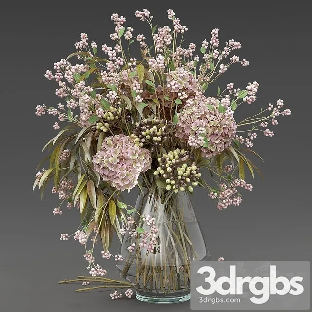 Bouquet of Snowberry and Hydrangea 3dsmax Download