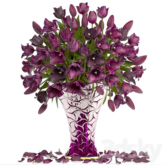 Bouquet of tulips 21. Tulips. spring flowers. vase. decor 3DSMax File