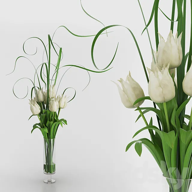 Bouquet of tulips in a vase vgnewtrend flower arrangements 3ds Max