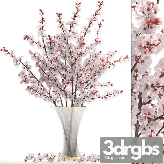 Bouquet of white flowers 24.bouquet of cherry blossoms, sakura, branches, vase, decor, white