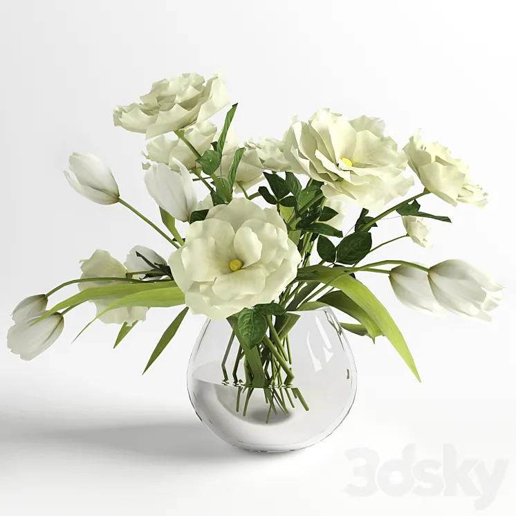 Bouquet of White Flowers 3DS Max
