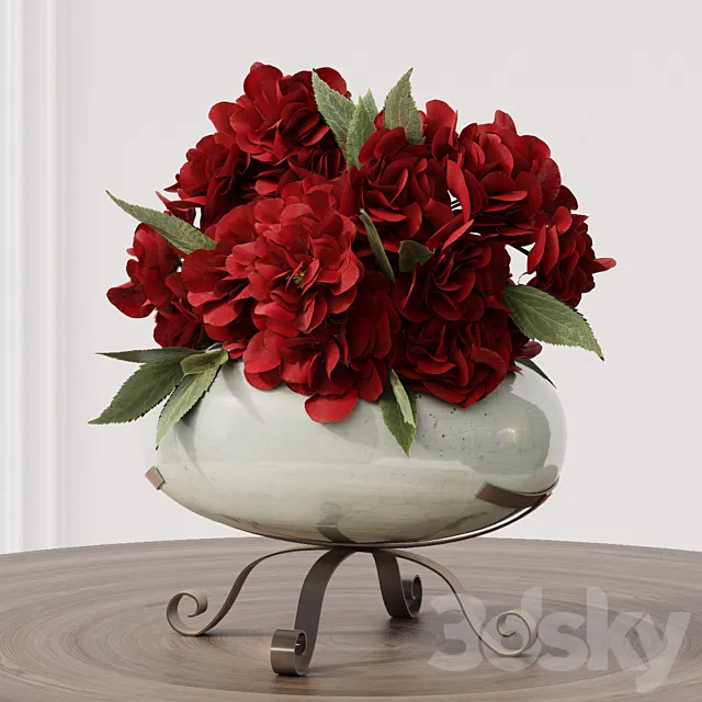 Bouquet red and white 3ds Max