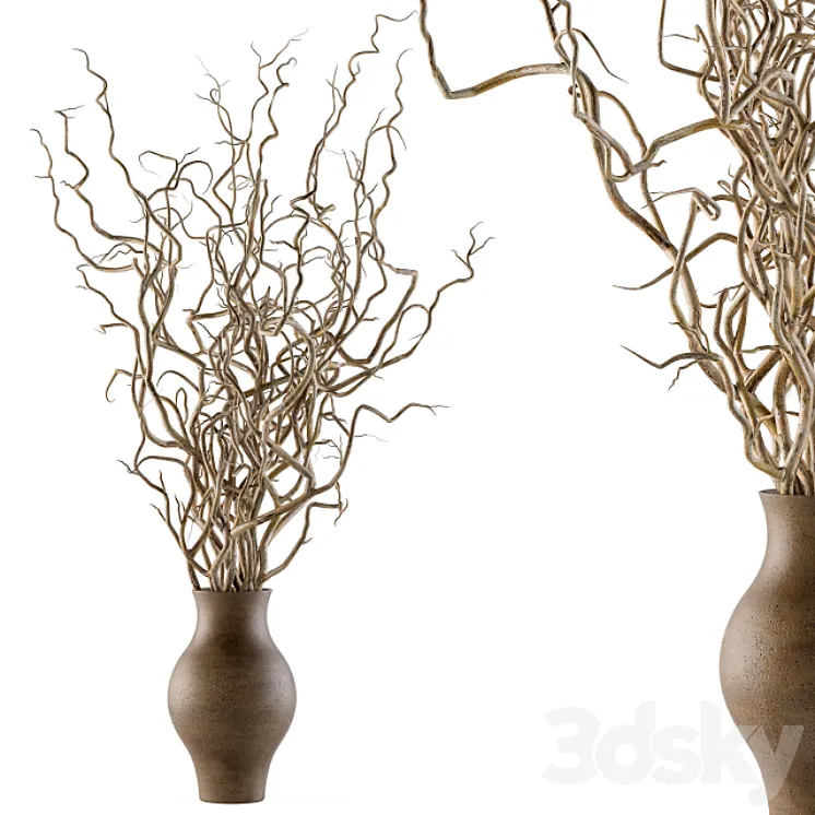Bouquet Set 19 – Dried twisted branches 3DS Max