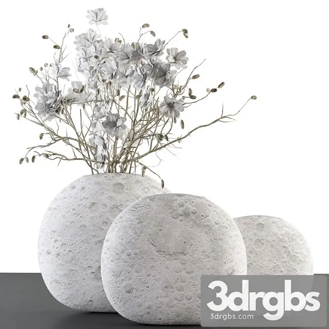 Bouquet White Flower In Circular Lunar Vase 88 3dsmax Download