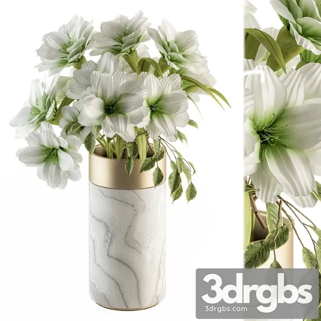 Bouquet – white flower in stone vase 53