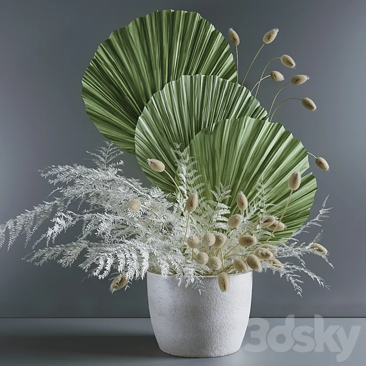 Bouquet with fern and lagurus 3DS Max