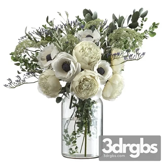 Bouquet With Flowers And Eucalyptus 3dsmax Download