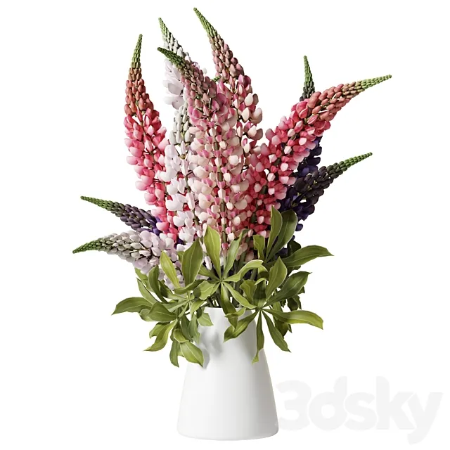 Bouquet with lupins 3ds Max