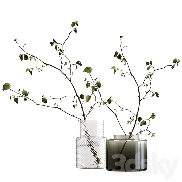 Bouquets of branches in Ikea vases 3ds Max