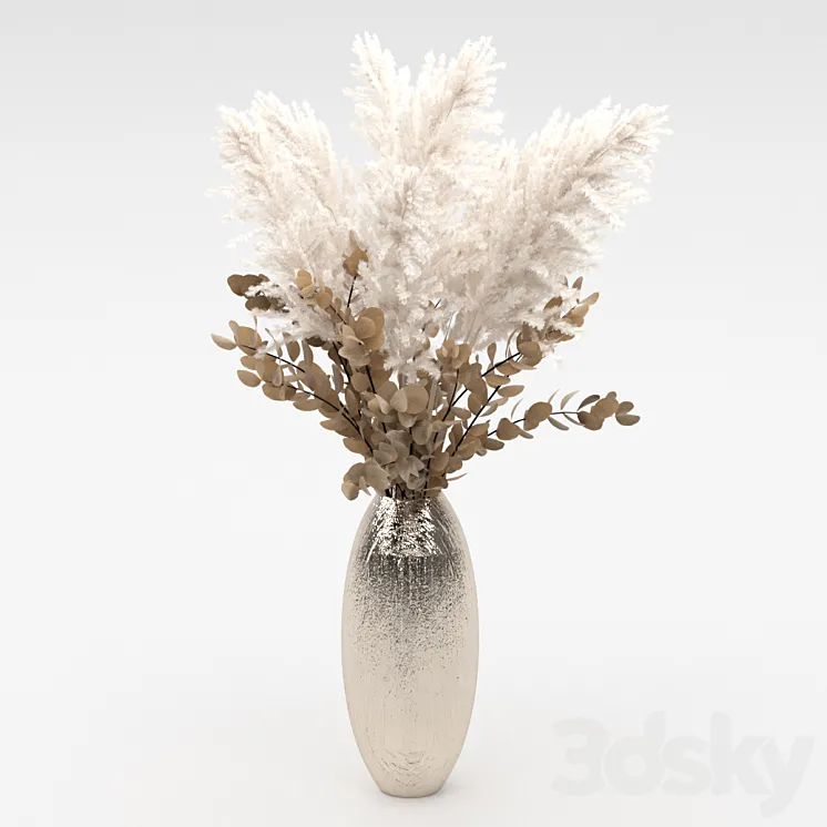Bouquets of dried flowers 3DS Max