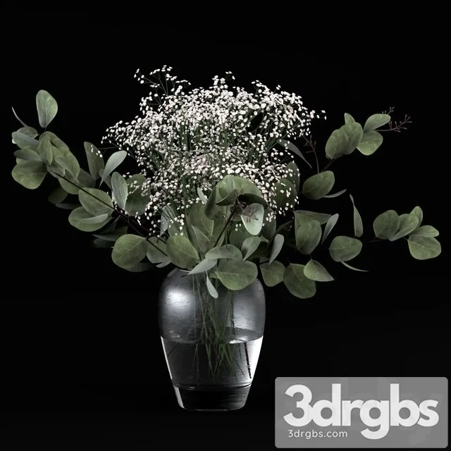 Bouquets of Eucalyptus With Flowers and Grass 3dsmax Download