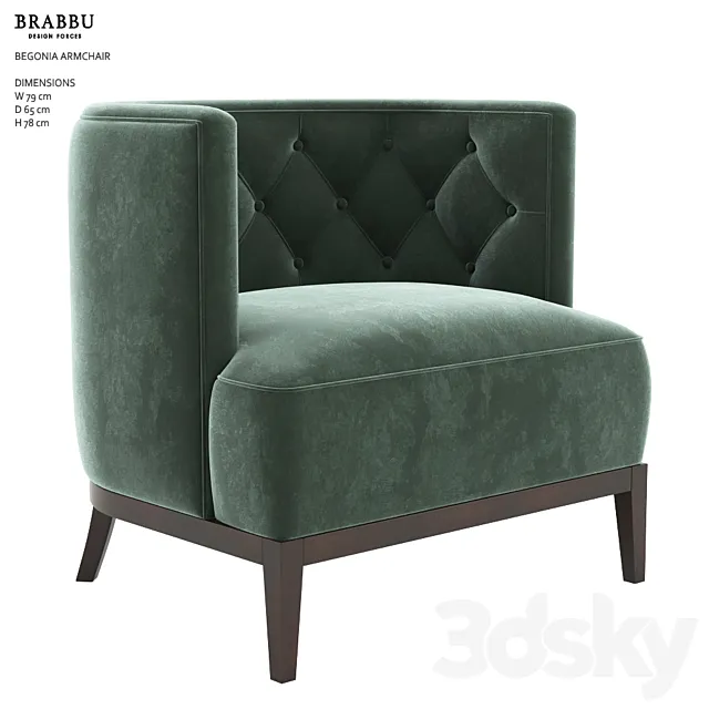 BOURBON ARMCHAIR – BRABBU 3DS Max Model