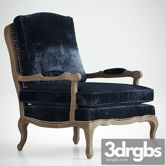 Boutique Accent Chair In Cut Blue Pile 2 3dsmax Download