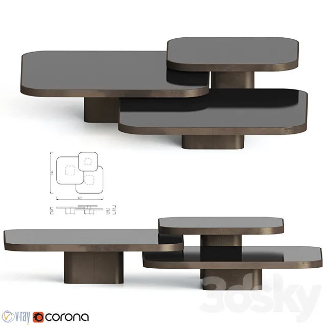 Bow Coffee Tables Classicon 3ds Max