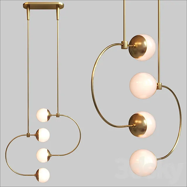 BOWER C LIGHT – DOUBLE PENDANT 3ds Max