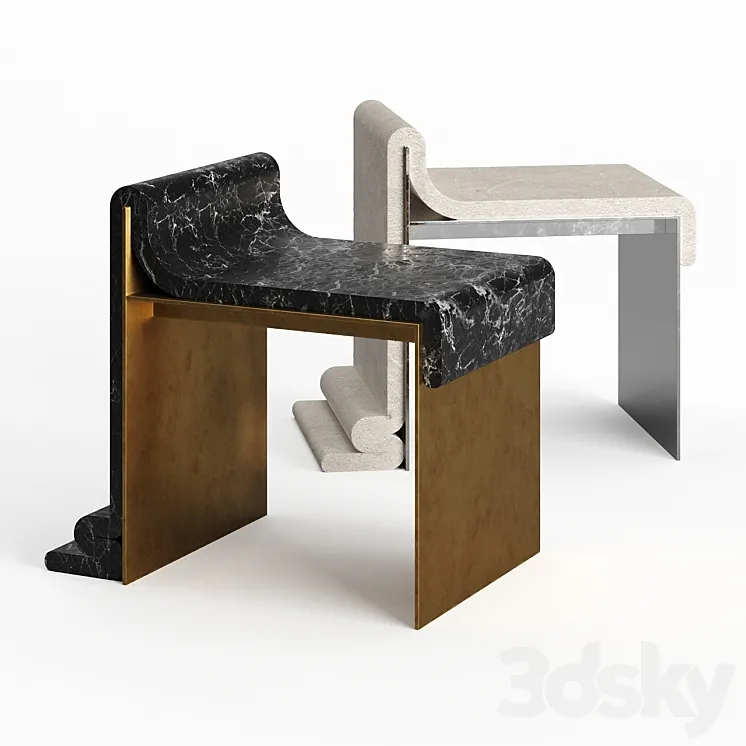 Bower Marble and Concrete Melt Chair Limited Edition 3DS Max