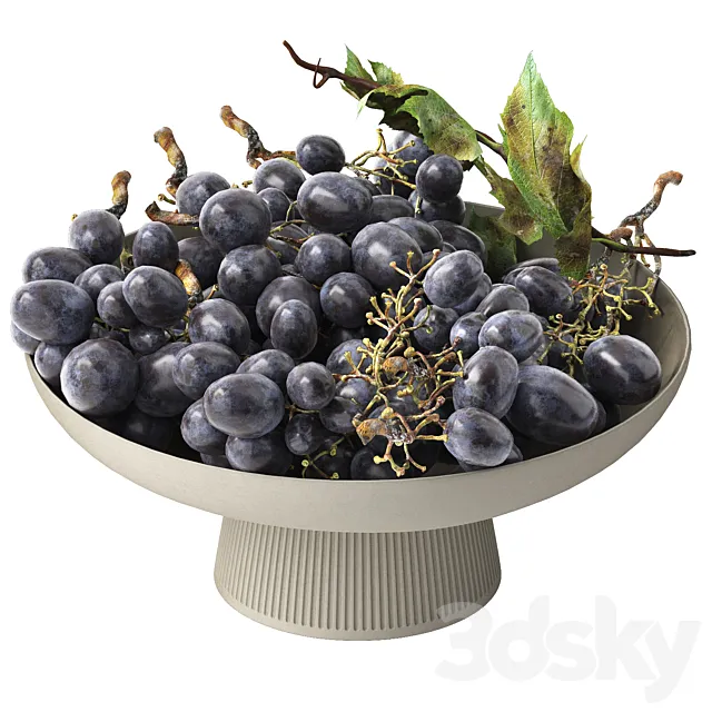 bowl of black grapes 3dsMax Model