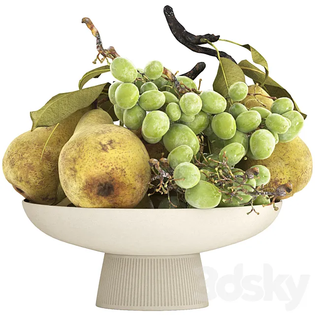 bowl of pearls and grapes 3dsMax Model