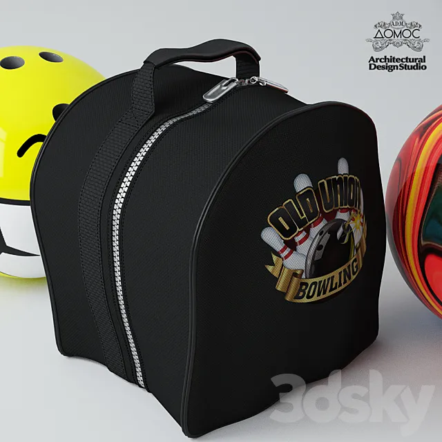 Bowling bag & balls 3DS Max Model