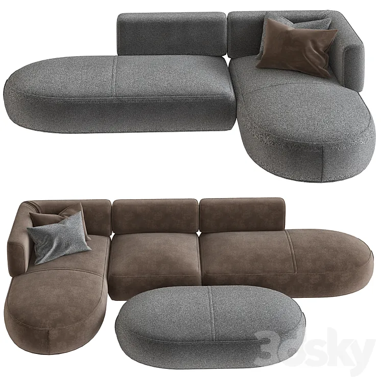 Bowy Sofa by Patricia Urquiola for Cassina 3DS Max