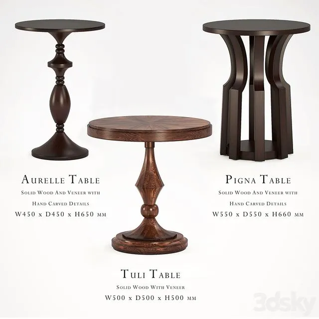 Box Living Aurelle Tuli and Pigna Side Table 3dsMax Model