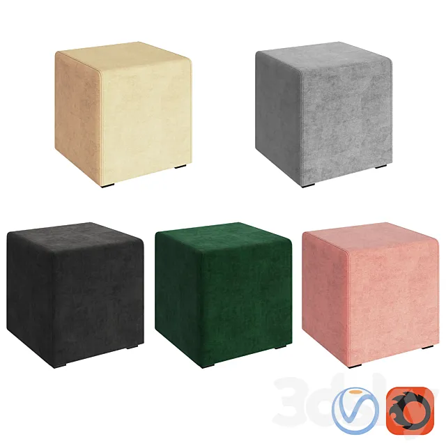 Box Ottoman Colors 3ds Max