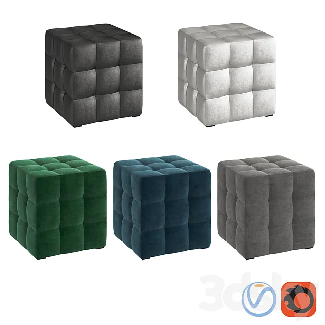 Box Ottoman Colors 3ds Max