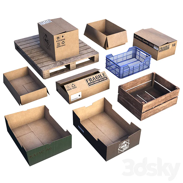 Box set LOW POLY 3DS Max