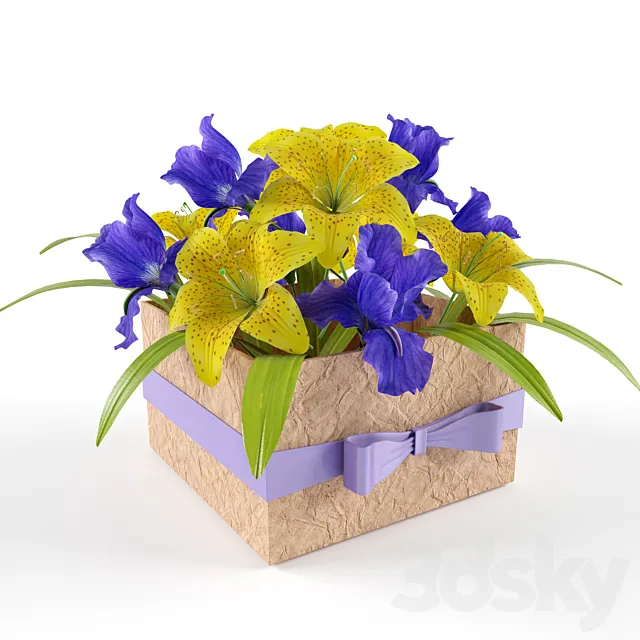 Box with flowers 3DSMax File