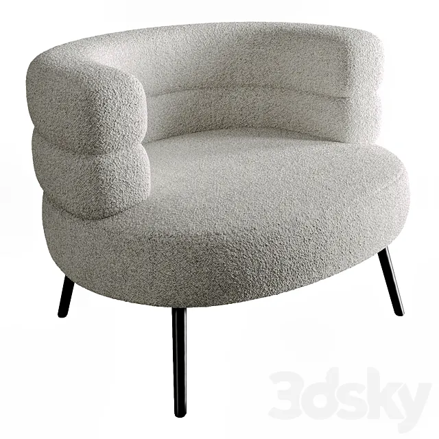 Boyle White Boucle Armchair 3DS Max Model