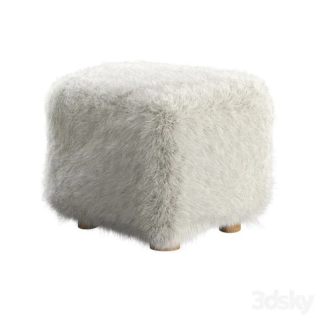 Bozzi Mongolian Sheepskin Ottoman Cb2 3dsMax Model