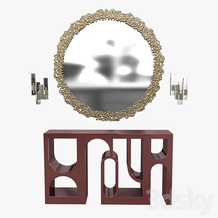 Brabbu cay mirror colosseum console and ombak wall light 3DS Max