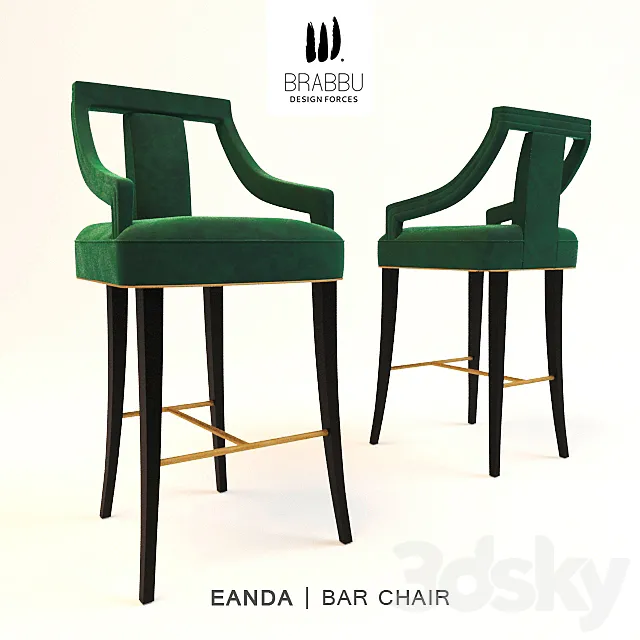 BRABBU | Eanda bar chair 3DS Max Model