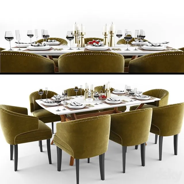 Brabbu Ibis Dining Chair Set 3dsMax Model