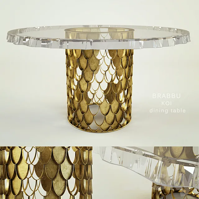 BRABBU KOI dining table 3DS Max Model