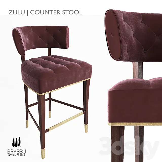 Brabbu – Zulu Counter Stool 3ds Max