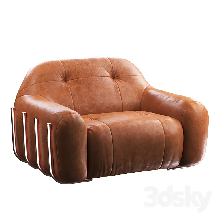 Brace Leather Chair 3DS Max