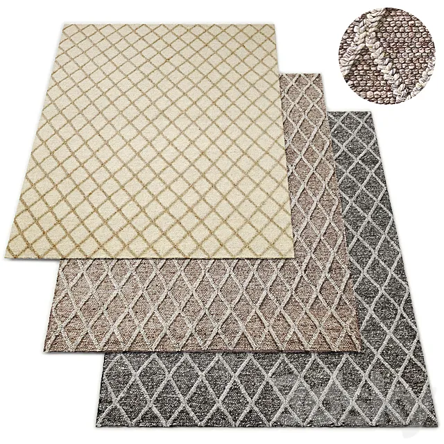 Braided Diamante Flatweave Collection Rug RH 3DS Max Model