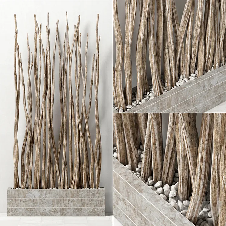 Branch sang decor pebble \/ Pebble branches 3DS Max