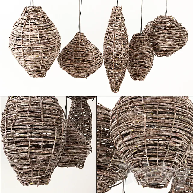 Branch Vespiary decor lamp n1 _ Branch hive lights 3ds Max