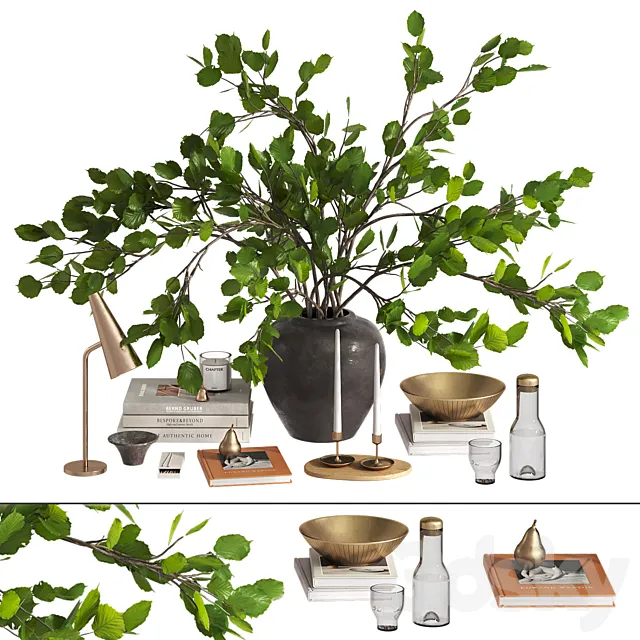 Branches bouquet decorative set 3ds Max