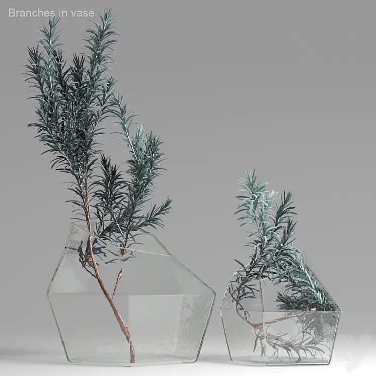 Branches in vase 3DS Max