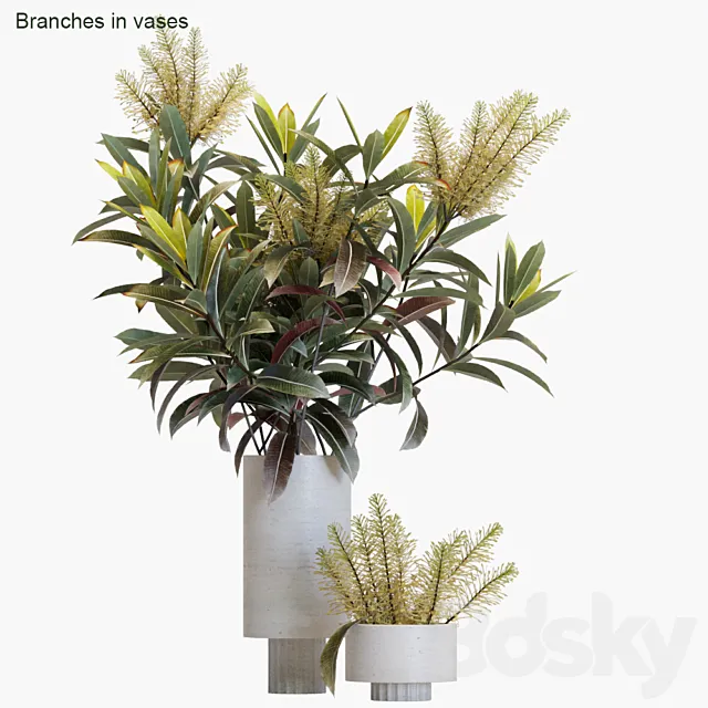 Branches in vases # 12 3DSMax File