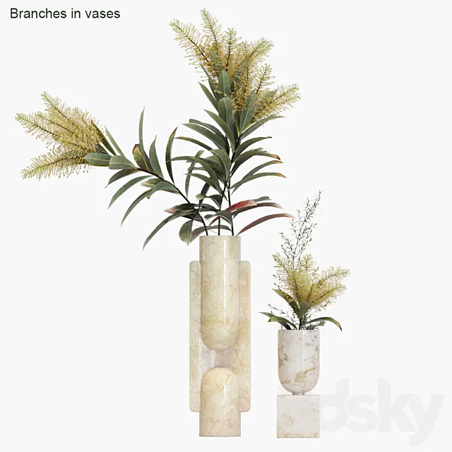 Branches in vases 15 3DSMax File