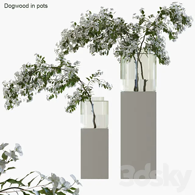 Branches in vases 35 3DSMax File