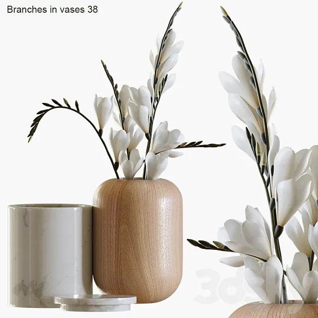 Branches in vases 38 3DS Max Model