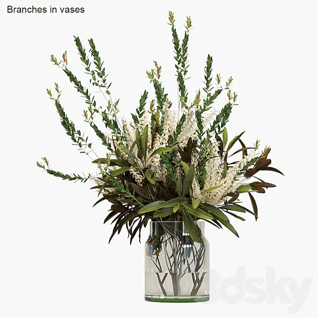 Branches in vases # 4 3DSMax File