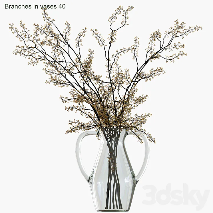Branches in vases 40 3DS Max