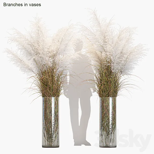 Branches in vases # 8 3DSMax File